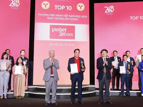 Vietjet được vinh danh “Thương hiệu Mạnh – Tăng trưởng Ấn tượng” 2023