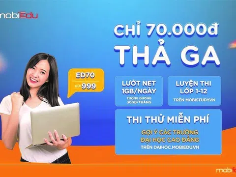 Học trực tuyến không giới hạn với bộ ba gói cước của mobiEdu